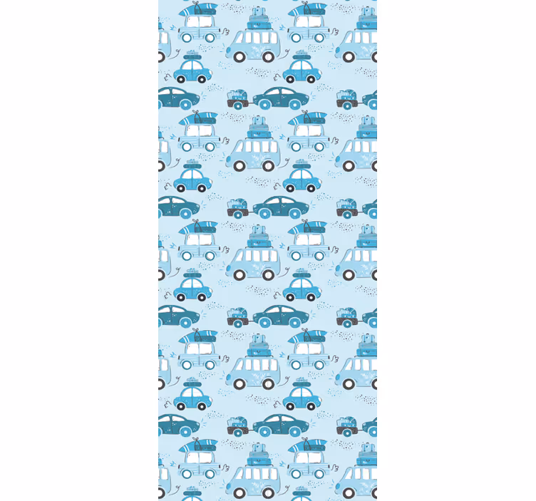 Blind children blue city vehicles in nordic style - TenStickers