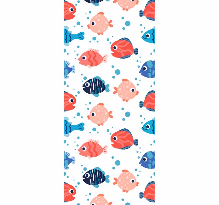 Blind children pink and blue fishes - TenStickers