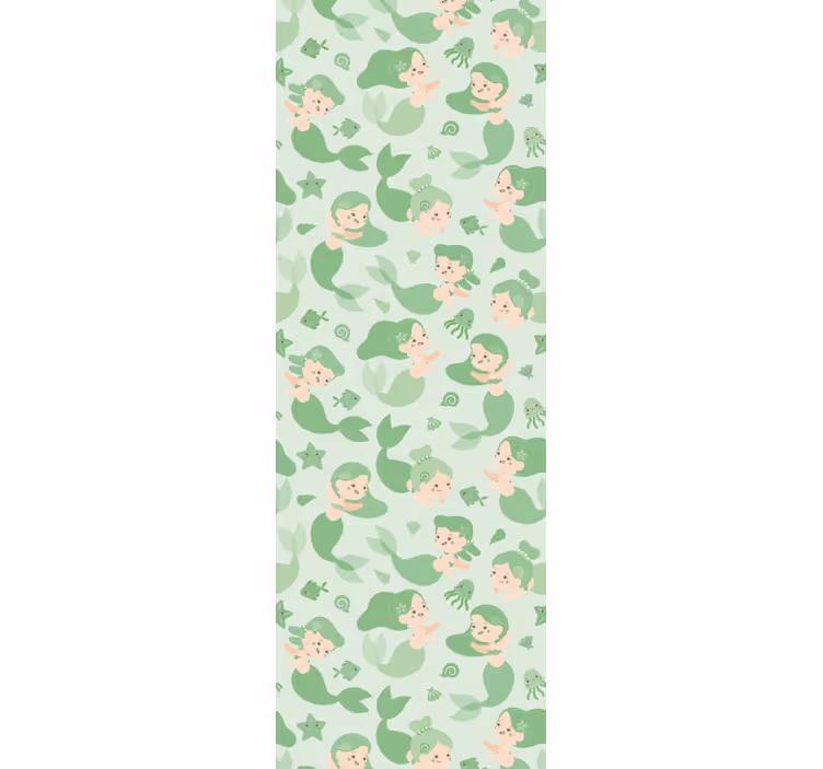 Blind children mermaid child green smiling - TenStickers