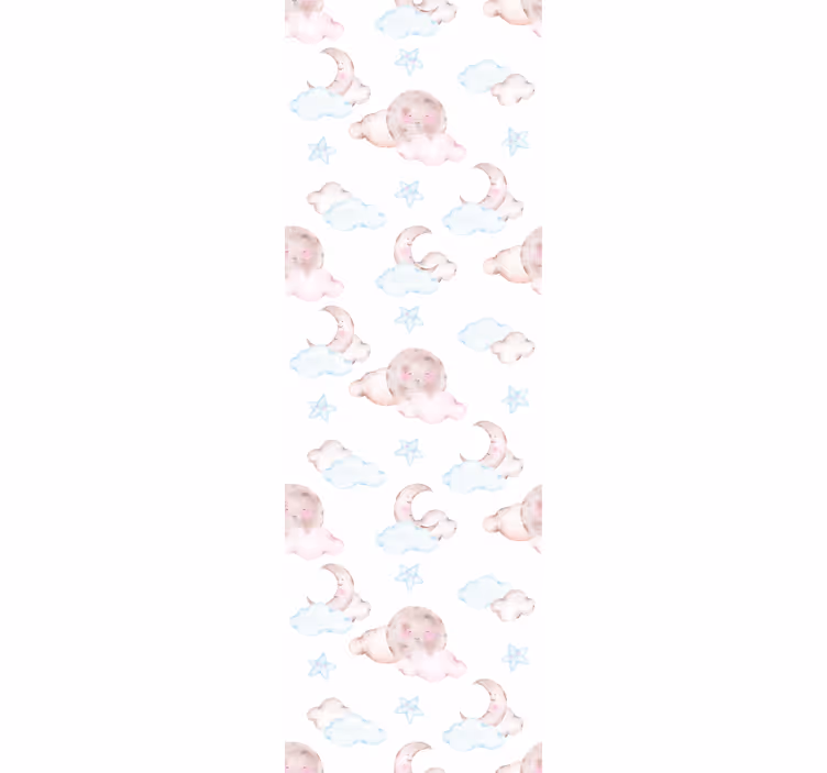 Blind children watercolor infant moon decor - TenStickers