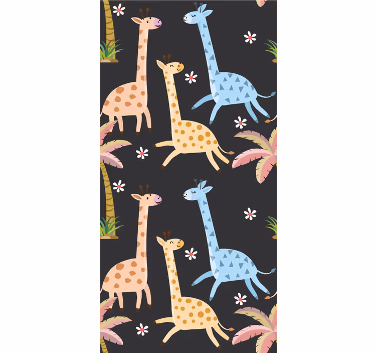 Blind children discover grey palm trees and animals - TenStickers