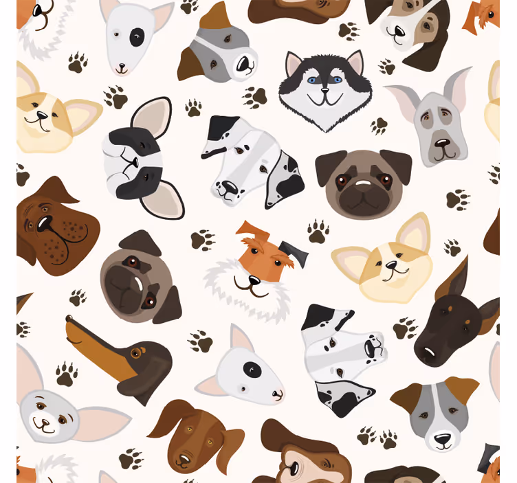 Blind children cute mix puppy and dog pattern - TenStickers