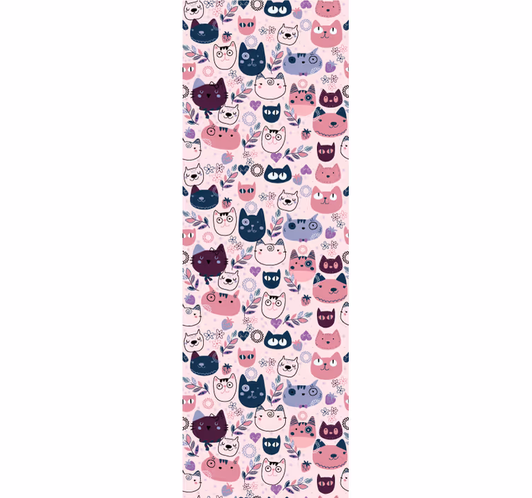 Blind children pink cats fashion pattern - TenStickers