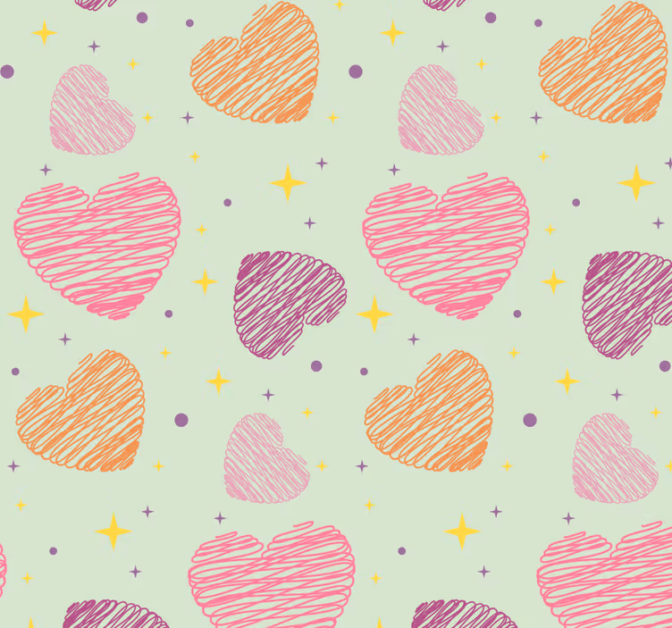 Blind children embraced by pink hearts - TenStickers