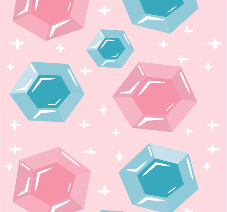 Blind children geometric jewel-toned gems - TenStickers