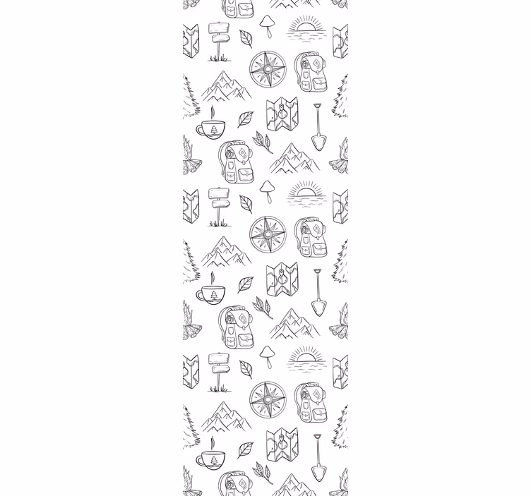 Blind children hand drawn compass mountain gear - TenStickers