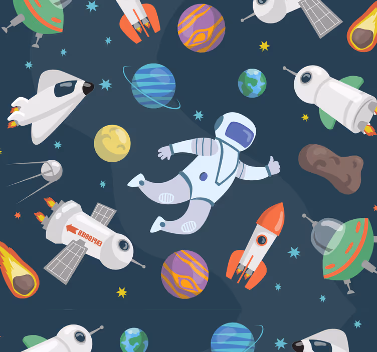 Blind children explore spaceships - TenStickers