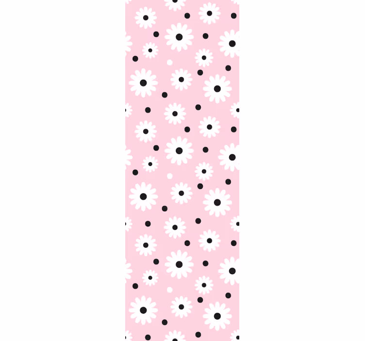 Blind children pink black dots flower pattern - TenStickers
