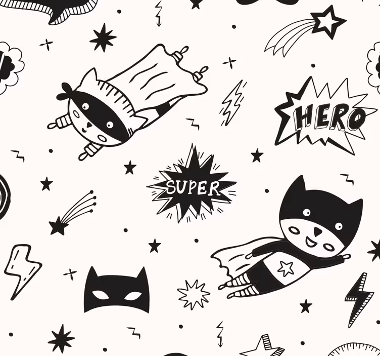 Blind children superhero comic patterns - TenStickers