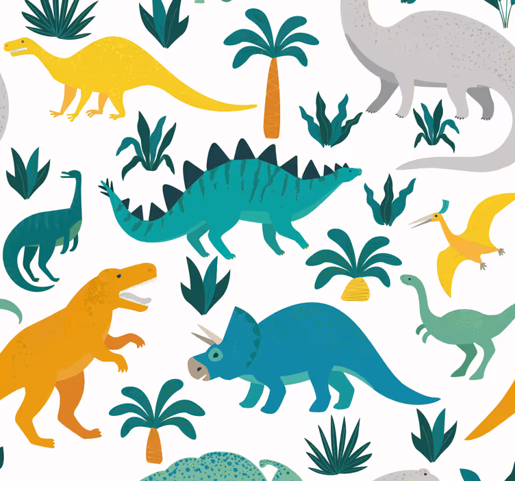 Blind children dinosaurs with trees - TenStickers