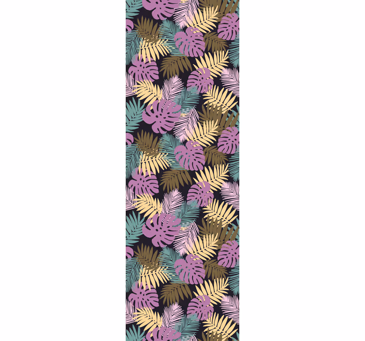 Blind office tropical green and pink leaves - TenStickers