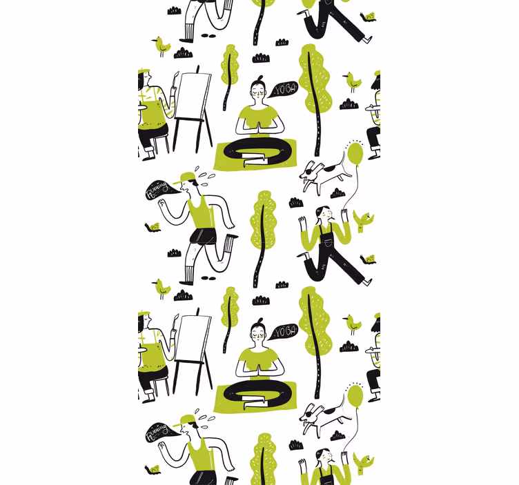 Blind office healthy lifestyle doodle kit - TenStickers