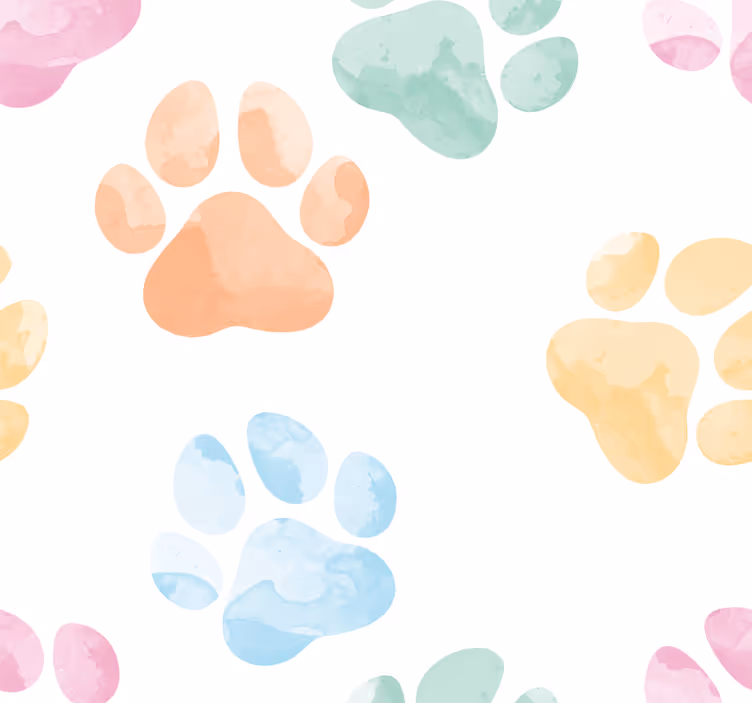 Blind office pastel pet paw prints - TenStickers