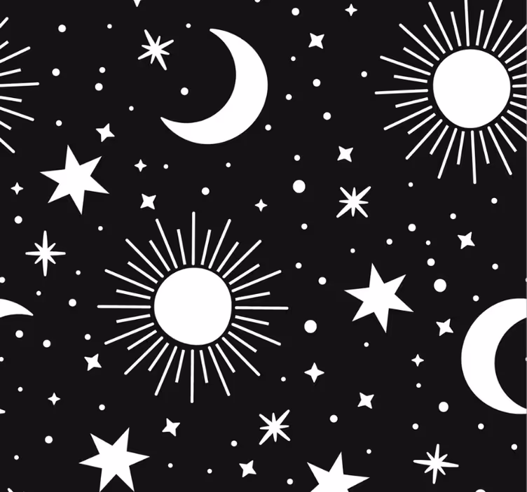 Blind teens white stars and moons - TenStickers