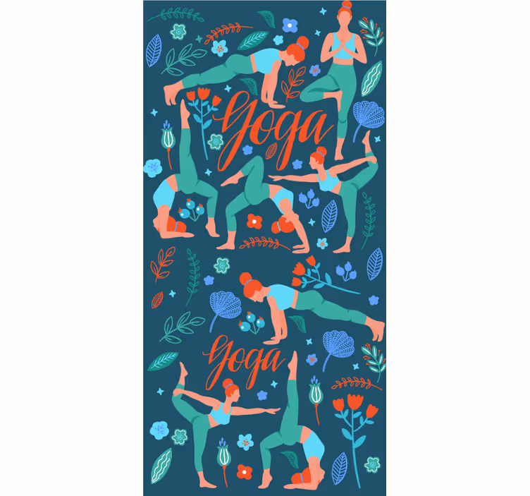 Blind teens practicing yoga - TenStickers