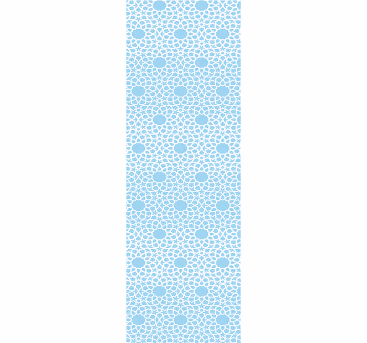 Modern blind in white and blue geometric pattern - TenStickers