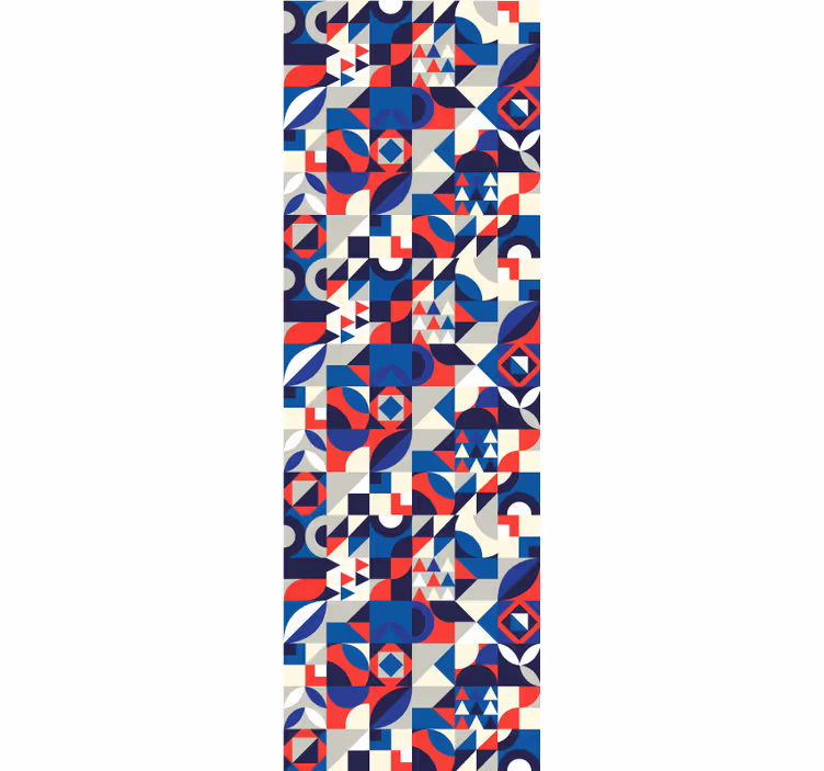 Modern blind in red and blue mosaic pattern - TenStickers