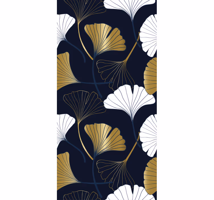 Modern blind embossed ginkgo leaves design - TenStickers