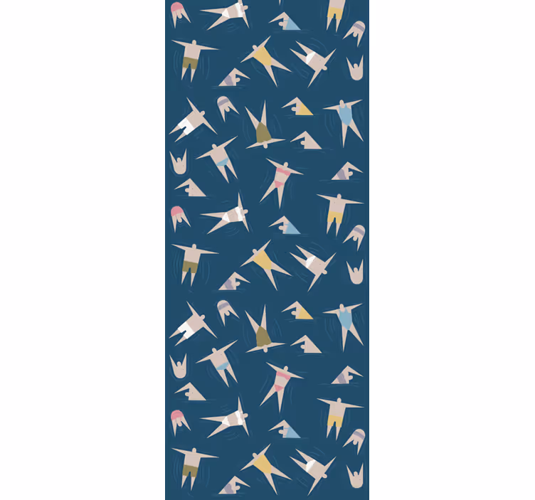 Modern blind with swimming figures pattern - TenStickers