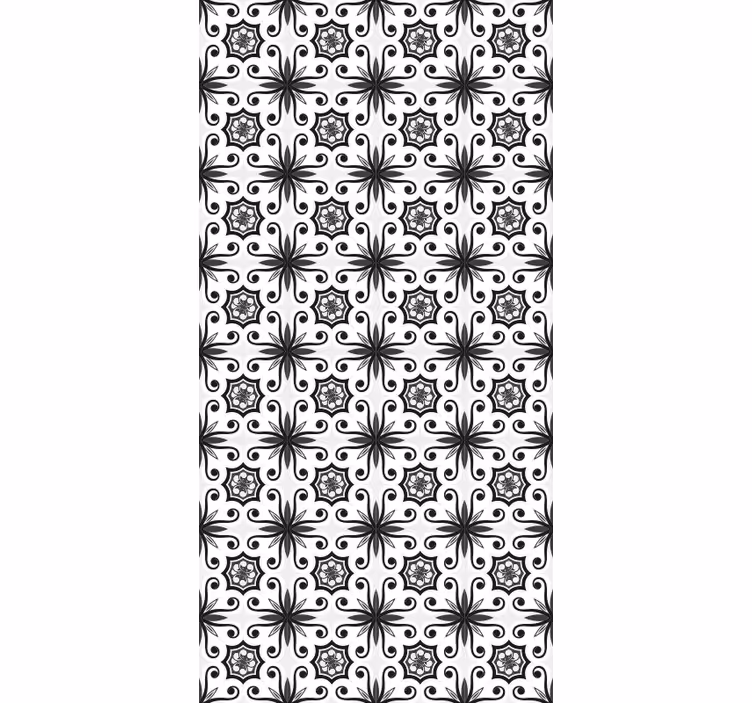 Black roller blind vintage black tile design - TenStickers