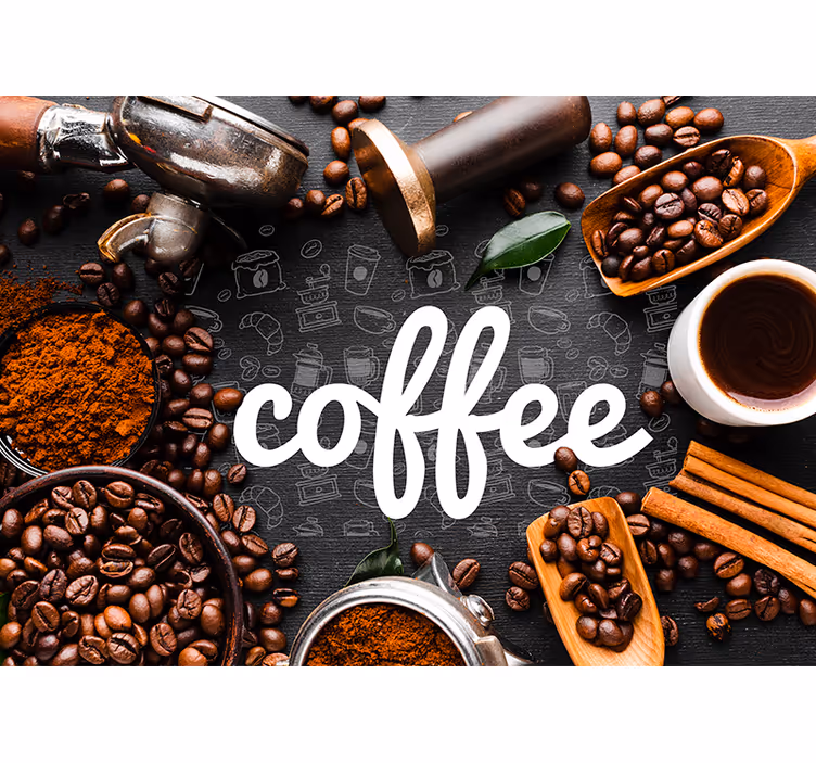 Blind kitchen coffee ingredients and utensils - TenStickers