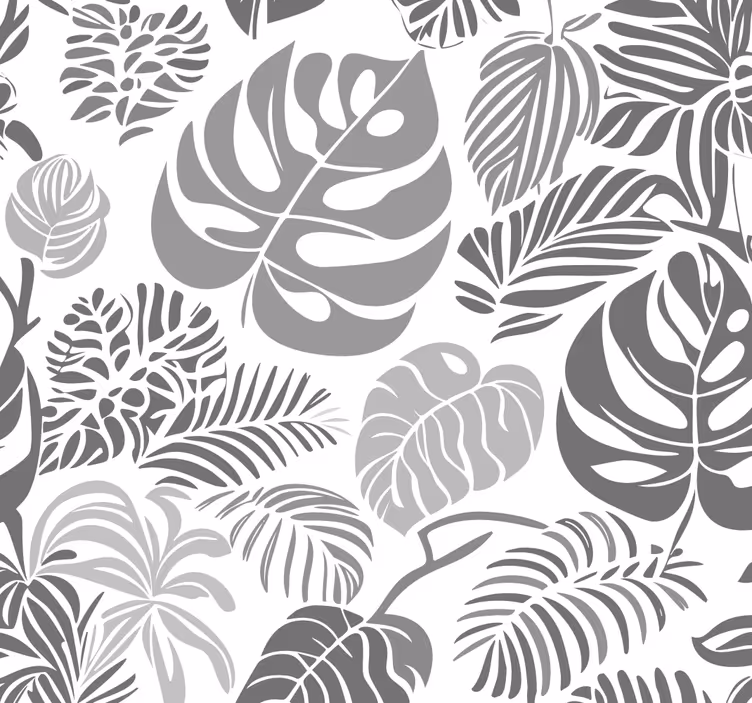 Blind grey monstera leaves print - TenStickers