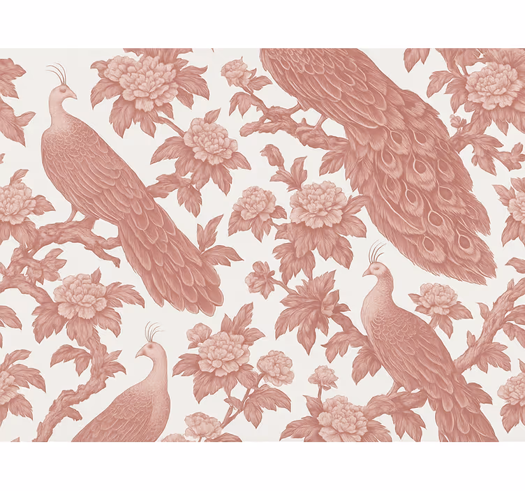 Blind pink textile pink peacock pattern - TenStickers