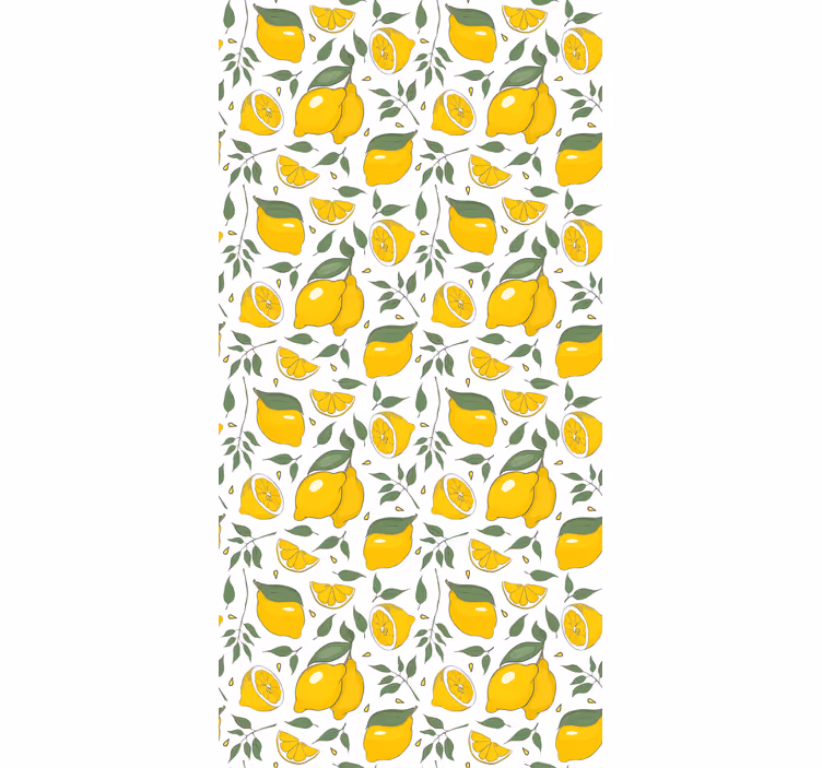 Blind yellow lemons and cream flowers - TenStickers