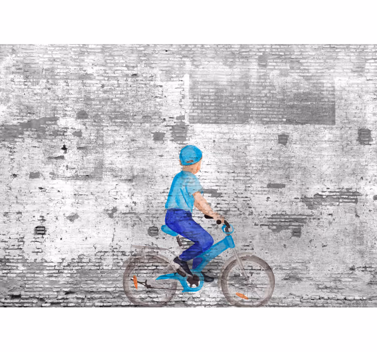 Blind kitchen kids on a bike graffiti - TenStickers