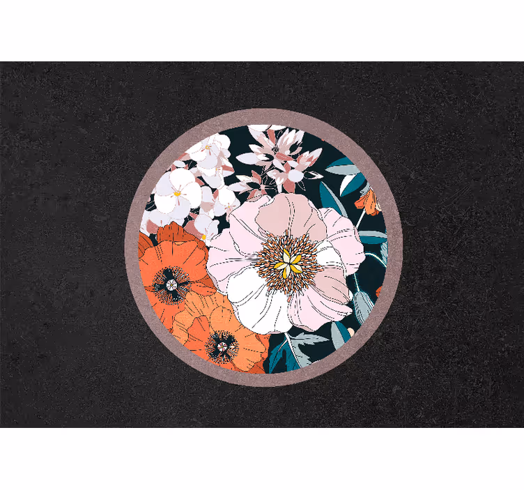 Blind kitchen puppy flowers in circle - TenStickers