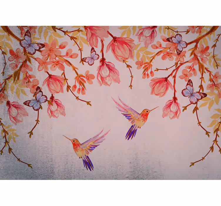 Blind kitchen magnolia and birds in chinese style - TenStickers