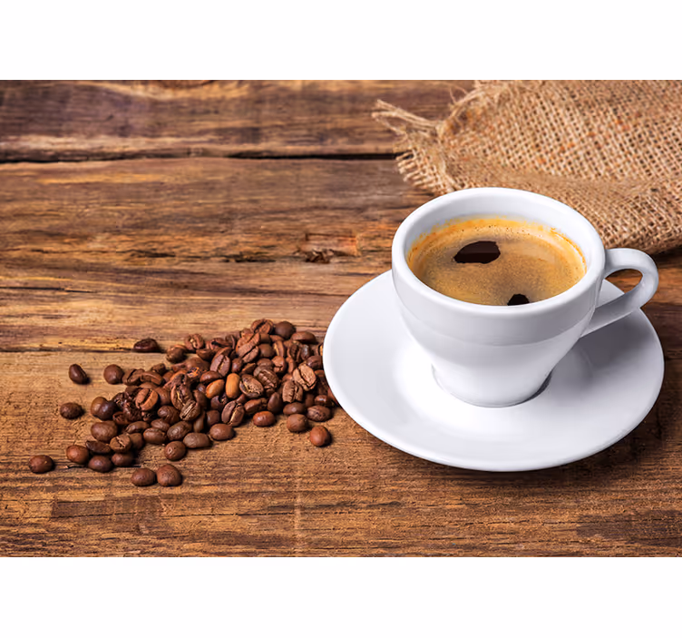 Blind kitchen coffee on a wooden table - TenStickers