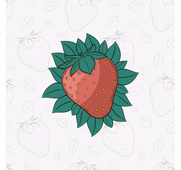 Blind kitchen fresh juicy strawberries green leaves - TenStickers