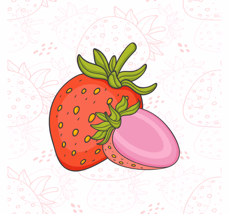 Blind kitchen seamless red and pink strawberries - TenStickers