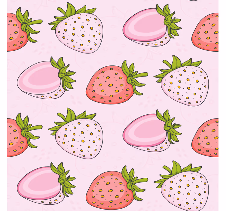 Blind kitchen seamless pink and red strawberries - TenStickers