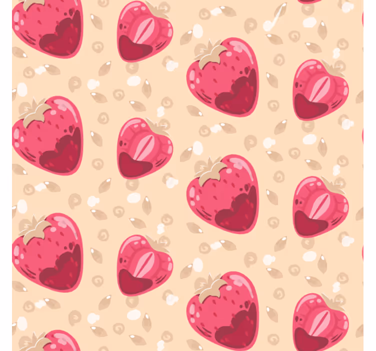 Blind kitchen strawberry pattern on beige - TenStickers