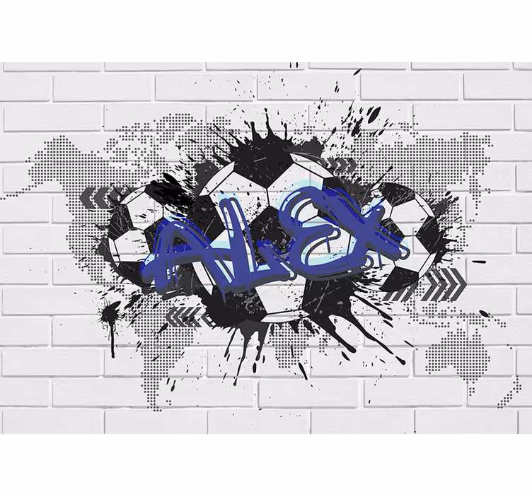 White window blind football mural - TenStickers