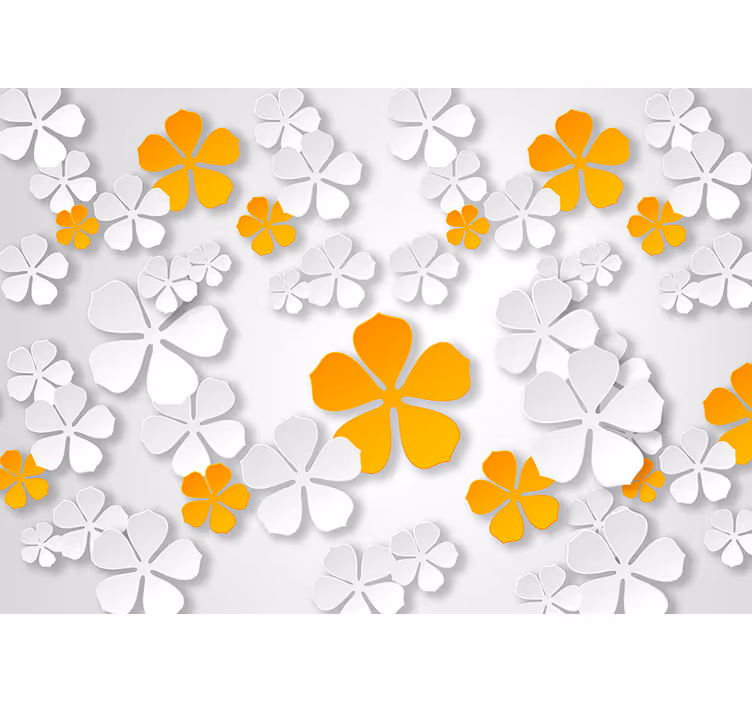 White window blind in blooming contrast - TenStickers
