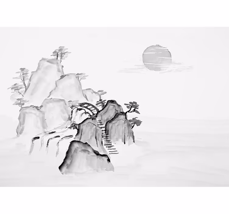 White window blind cliff and sea design - TenStickers