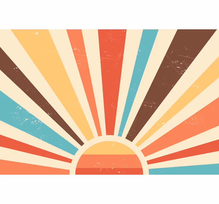 Living room blind abstract vintage sunset - TenStickers