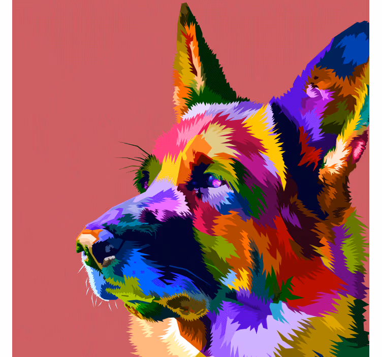Living room blind rainbow german shepherd - TenStickers