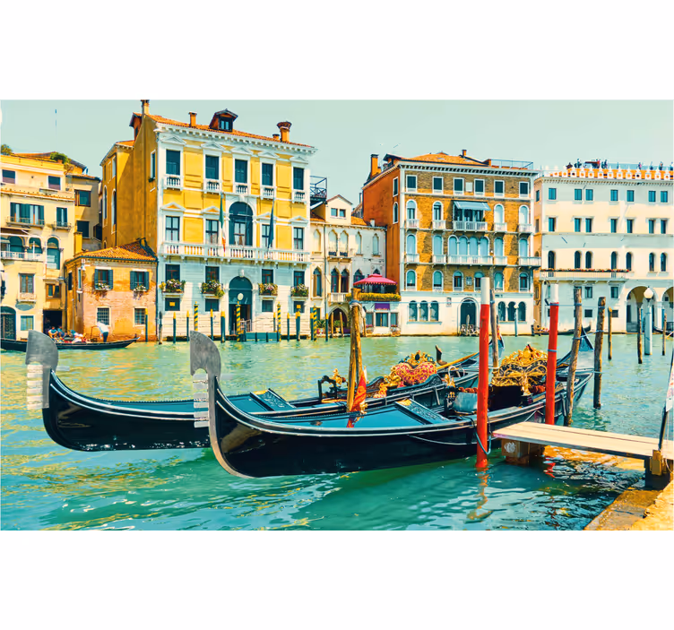 Living room blind inspired by aquarella venecia canals - TenStickers