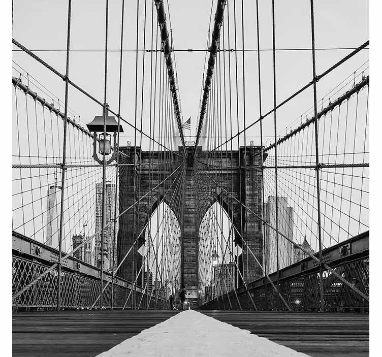 Living room blind black and white brooklyn bridge - TenStickers