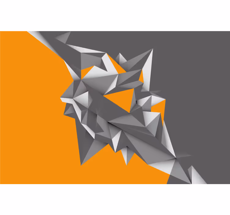 Living room blind with gray and orange abstract shapes - TenStickers