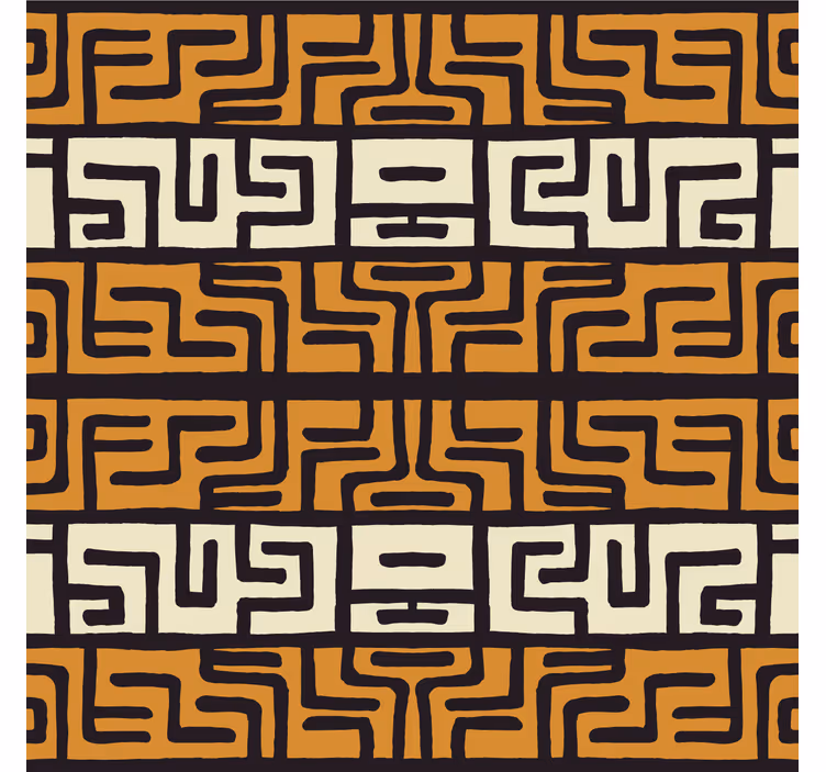 Living room blind african style art abstract brown pattern - TenStickers