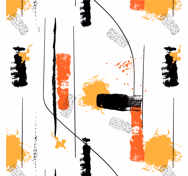 Living room blind abstract linear art - TenStickers