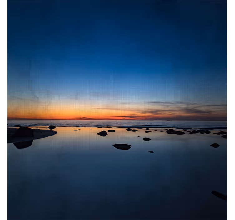 Living room blind nordic sunset by the sea - TenStickers