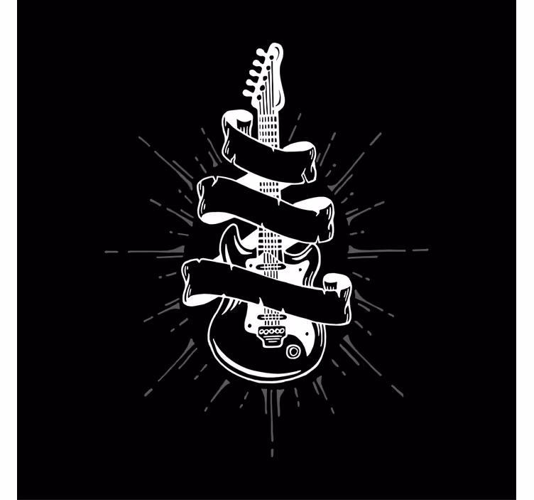 Living room blind guitar style design - TenStickers