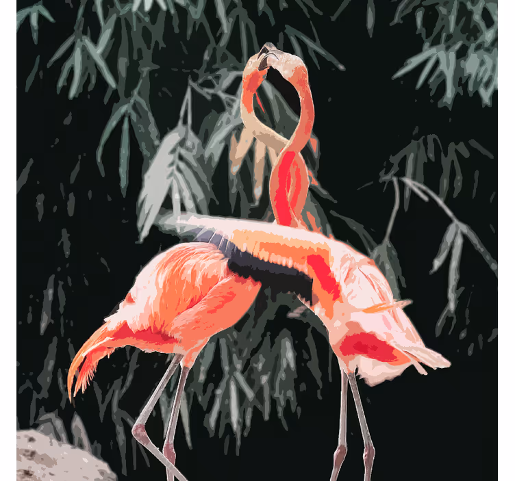 Living room blind with a beautiful flamingo design - TenStickers
