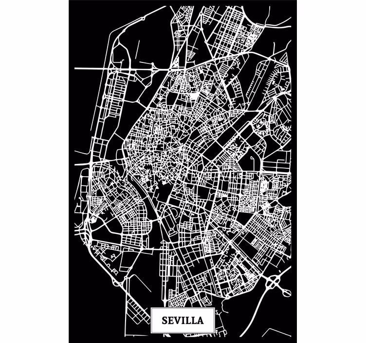 Living room blind topographic map of seville - TenStickers